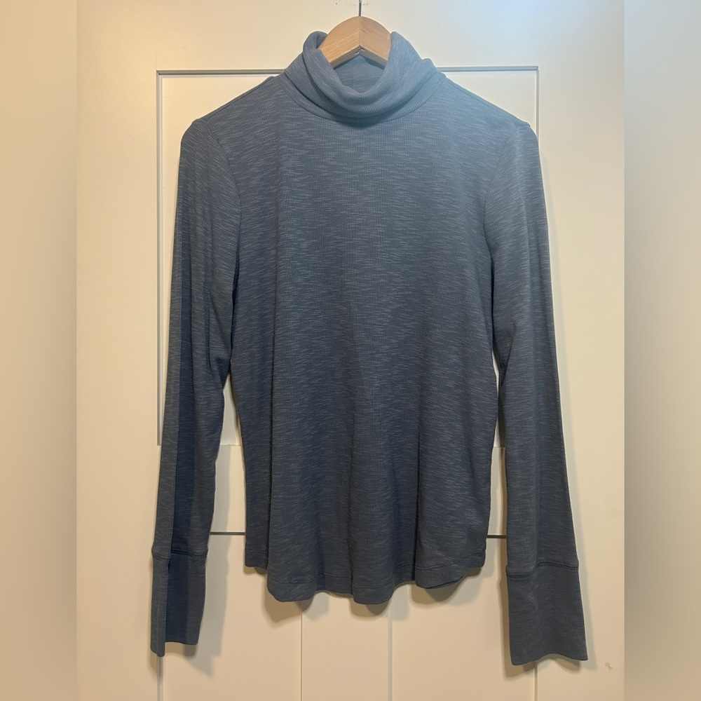 GAP Slate Blue Ribbed Turtleneck